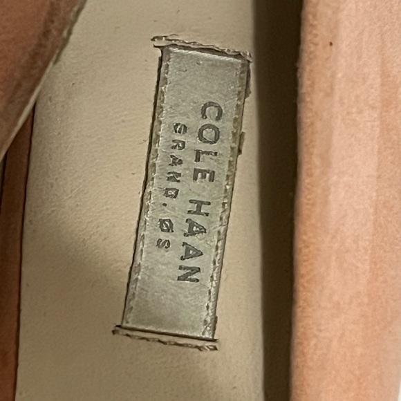 Cole Haan | Pastel Peach Suede Pointy Toe Heels - Picture 13 of 14